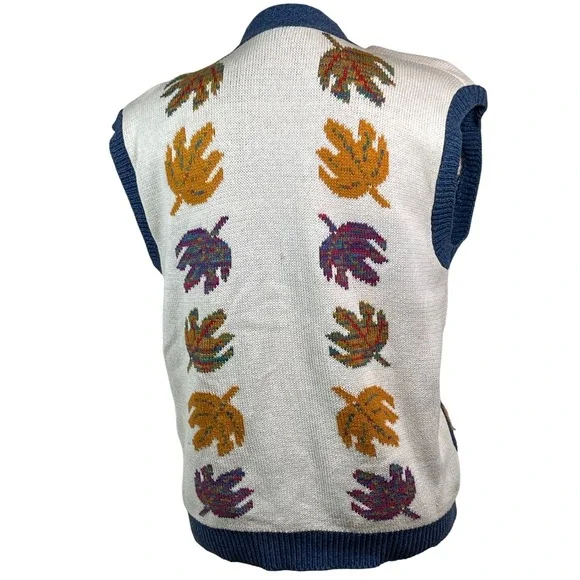 VTG Sweater Loft New York Harvest Knit Vest Apples Pumpkin S USA Autumn granny - Picture 3 of 11